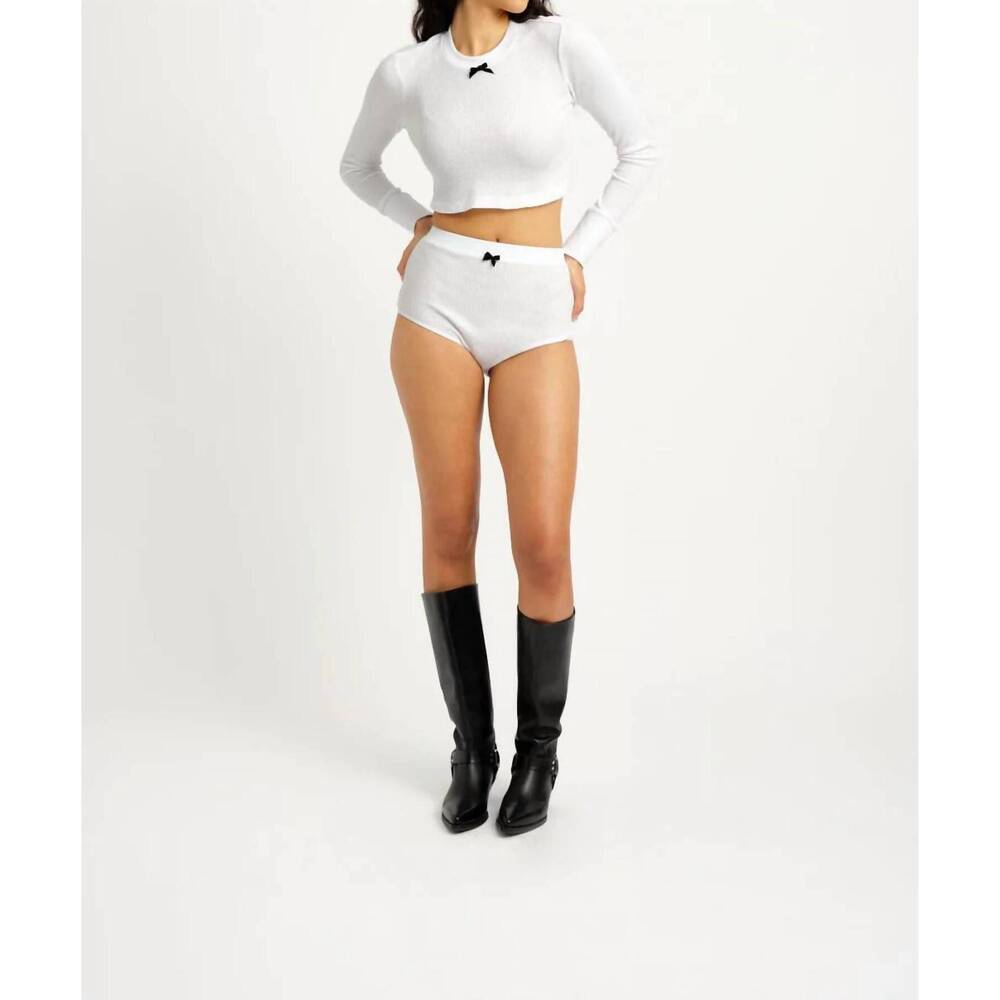 NEW ELIZA FAULKNER yuri waffle top in white